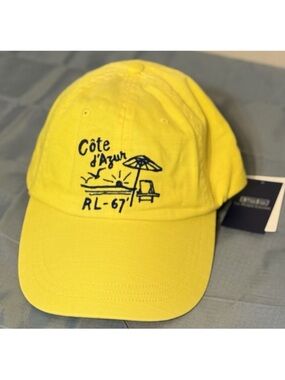 Ralph Lauren Yellow Baseball Cap with Navy Logo Patch unisex